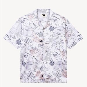 Men’s Secret Club Receipt SS button Down Shirt Size Large NWT Sold Out Online